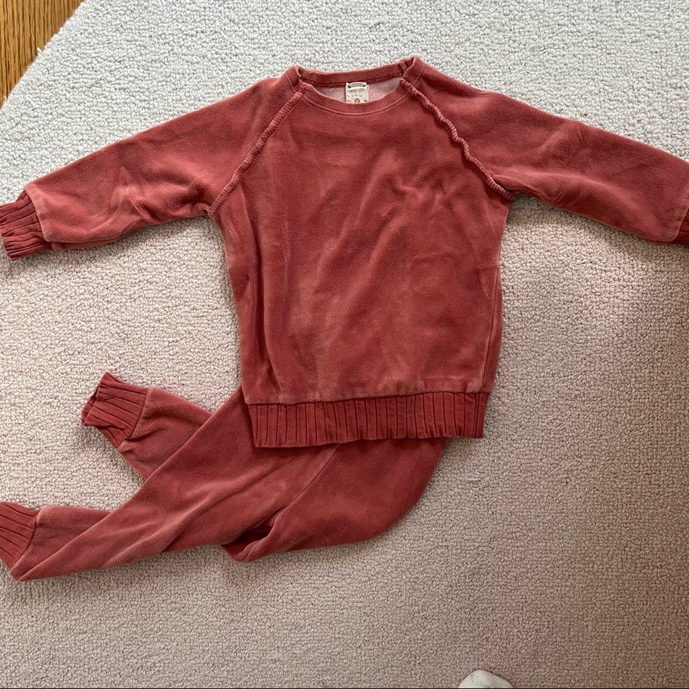 Analogie Pink Velour Toddler Set, 2/3T